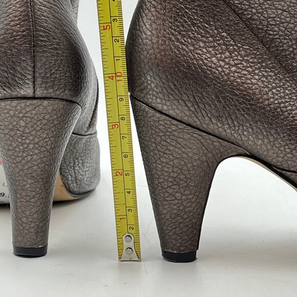 Taryn by Taryn Rose Metallic Leather Booties Heel Ankle Boots - Picture 6 of 10
